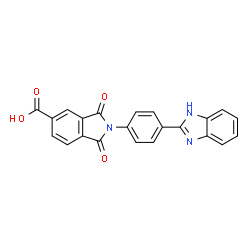 ChemSpider 2D Image | 2-[4-(1H-Benzimidazol-2-yl)phenyl]-1,3-dioxo-5-isoindolinecarboxylic acid | C22H13N3O4