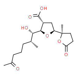 ChemSpider 2D Image | (2S,2'R,4R,5R)-5-[(1S,2R)-1-Hydroxy-2-methyl-6-oxoheptyl]-2'-methyl-5'-oxooctahydro-2,2'-bifuran-4-carboxylic acid | C18H28O7