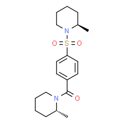 ChemSpider 2D Image | [(2R)-2-Methyl-1-piperidinyl](4-{[(2R)-2-methyl-1-piperidinyl]sulfonyl}phenyl)methanone | C19H28N2O3S