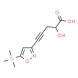 ChemSpider 2D Image | 2-Hydroxy-5-[5-(trimethylsilyl)-1,2-oxazol-3-yl]-4-pentynoic acid | C11H15NO4Si