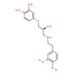 ChemSpider 2D Image | 4-[(2S)-3-{[2-(3,4-Dimethoxyphenyl)ethyl]amino}-2-hydroxypropoxy]-1,2-benzenediol | C19H25NO6