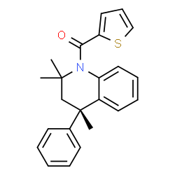 ChemSpider 2D Image | 2-Thienyl[(4S)-2,2,4-trimethyl-4-phenyl-3,4-dihydro-1(2H)-quinolinyl]methanone | C23H23NOS