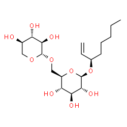 ChemSpider 2D Image | (1R)-1-Ethenylhexyl 6-O-Î²-D-xylopyranosyl-Î²-D-glucopyranoside | C19H34O10