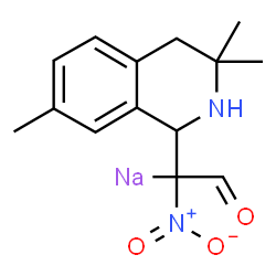 ChemSpider 2D Image | [1-Nitro-2-oxo-1-(3,3,7-trimethyl-1,2,3,4-tetrahydro-1-isoquinolinyl)ethyl]sodium | C14H17N2NaO3