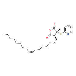 ChemSpider 2D Image | (3R,4S)-4-[(8Z)-8-Heptadecen-1-yl]-3-methyl-3-(2-pyridinylsulfanyl)dihydro-2,5-furandione | C27H41NO3S