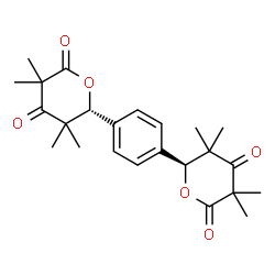 ChemSpider 2D Image | (6S,6'R)-6,6'-(1,4-Phenylene)bis(3,3,5,5-tetramethyldihydro-2H-pyran-2,4(3H)-dione) | C24H30O6