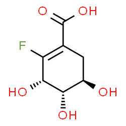 ChemSpider 2D Image | (3S,4S,5R)-2-Fluoro-3,4,5-trihydroxy-1-cyclohexene-1-carboxylic acid | C7H9FO5