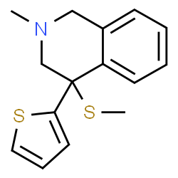 ChemSpider 2D Image | 2-Methyl-4-(methylsulfanyl)-4-(2-thienyl)-1,2,3,4-tetrahydroisoquinoline | C15H17NS2