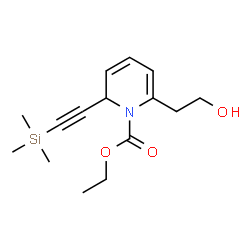 ChemSpider 2D Image | Ethyl 6-(2-hydroxyethyl)-2-[(trimethylsilyl)ethynyl]-1(2H)-pyridinecarboxylate | C15H23NO3Si
