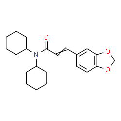 ChemSpider 2D Image | 3-(1,3-Benzodioxol-5-yl)-N,N-dicyclohexylacrylamide | C22H29NO3