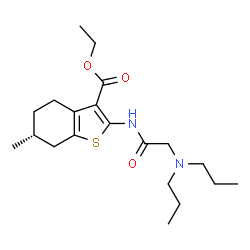 ChemSpider 2D Image | Ethyl (6R)-2-[(N,N-dipropylglycyl)amino]-6-methyl-4,5,6,7-tetrahydro-1-benzothiophene-3-carboxylate | C20H32N2O3S