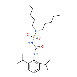 ChemSpider 2D Image | Urea, N-[2,6-bis(1-methylethyl)phenyl]-N'-[(dipentylamino)sulfonyl]- | C23H41N3O3S