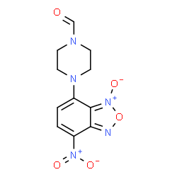 ChemSpider 2D Image | 4-(7-Nitro-3-oxido-2,1,3-benzoxadiazol-4-yl)-1-piperazinecarbaldehyde | C11H11N5O5