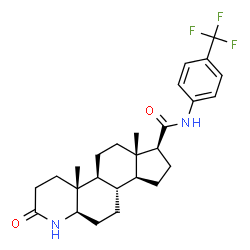 ChemSpider 2D Image | (4aR,4bS,6aS,7S,9aS,9bS,11aR)-4a,6a-Dimethyl-2-oxo-N-[4-(trifluoromethyl)phenyl]hexadecahydro-1H-indeno[5,4-f]quinoline-7-carboxamide | C26H33F3N2O2