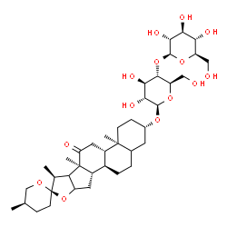ChemSpider 2D Image | (3beta,16xi,17xi,25R)-12-Oxospirostan-3-yl 4-O-beta-D-glucopyranosyl-beta-D-glucopyranoside | C39H62O14