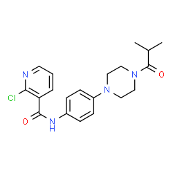 ChemSpider 2D Image | 2-Chloro-N-[4-(4-isobutyryl-1-piperazinyl)phenyl]nicotinamide | C20H23ClN4O2