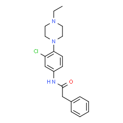 ChemSpider 2D Image | N-[3-Chloro-4-(4-ethyl-1-piperazinyl)phenyl]-2-phenylacetamide | C20H24ClN3O