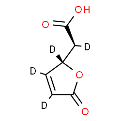 ChemSpider 2D Image | (2S)-2-deuterio-2-[(2S)-2,3,4-trideuterio-5-oxo-2-furyl]acetic acid | C6H2D4O4