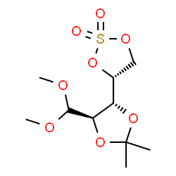 ChemSpider 2D Image | (4R)-4-[(4R,5R)-5-(Dimethoxymethyl)-2,2-dimethyl-1,3-dioxolan-4-yl]-1,3,2-dioxathiolane 2,2-dioxide | C10H18O8S