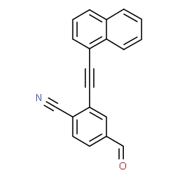ChemSpider 2D Image | 4-Formyl-2-(1-naphthylethynyl)benzonitrile | C20H11NO