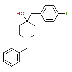 ChemSpider 2D Image | 1-Benzyl-4-(4-fluorobenzyl)-4-piperidinol | C19H22FNO