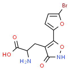 ChemSpider 2D Image | 3-[5-(5-bromofuran-2-yl)-3-hydroxy-1,2-oxazol-4-yl]alanine | C10H9BrN2O5