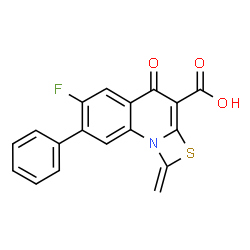ChemSpider 2D Image | 6-Fluoro-1-methylene-4-oxo-7-phenyl-4H-[1,3]thiazeto[3,2-a]quinoline-3-carboxylic acid | C18H10FNO3S
