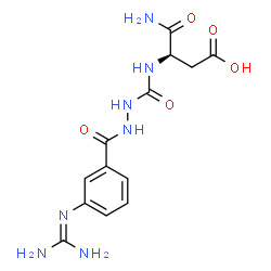 ChemSpider 2D Image | N~2~-{[2-(3-carbamimidamidobenzoyl)hydrazinyl]carbonyl}-D-alpha-asparagine | C13H17N7O5