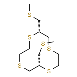 ChemSpider 2D Image | (2R,8S)-2,8-Bis[(methylsulfanyl)methyl]-1,4,7,10-tetrathiacyclododecane | C12H24S6