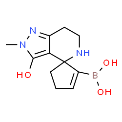 ChemSpider 2D Image | (3'-Hydroxy-2'-methyl-2',5',6',7'-tetrahydrospiro[cyclopent-2-ene-1,4'-pyrazolo[4,3-c]pyridin]-2-yl)boronic acid | C11H16BN3O3