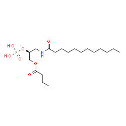 ChemSpider 2D Image | (2S)-3-(Dodecanoylamino)-2-(phosphonooxy)propyl butyrate | C19H38NO7P