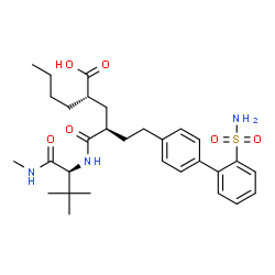ChemSpider 2D Image | (2S,4R)-2-Butyl-4-{[(2S)-3,3-dimethyl-1-(methylamino)-1-oxo-2-butanyl]carbamoyl}-6-(2'-sulfamoyl-4-biphenylyl)hexanoic acid | C30H43N3O6S