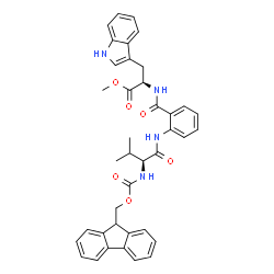 ChemSpider 2D Image | Methyl N-[2-({N-[(9H-fluoren-9-ylmethoxy)carbonyl]-L-valyl}amino)benzoyl]-D-tryptophanate | C39H38N4O6