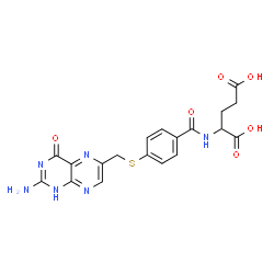 ChemSpider 2D Image | N-(4-{[(2-Amino-4-oxo-1,4-dihydro-6-pteridinyl)methyl]sulfanyl}benzoyl)glutamic acid | C19H18N6O6S