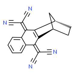 ChemSpider 2D Image | 2,2'-(1R,12S)-Tetracyclo[10.2.1.0~2,11~.0~4,9~]pentadeca-2(11),4,6,8-tetraene-3,10-diylidenedimalononitrile | C21H12N4