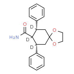 ChemSpider 2D Image | (7R,9S)-7,9-Diphenyl(7,8,9-~2~H_3_)-1,4-dioxaspiro[4.5]decane-8-carboxamide | C21H20D3NO3