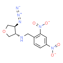 ChemSpider 2D Image | (3S,4S)-4-Azido-N-(2,4-dinitrobenzyl)tetrahydro-3-furanamine | C11H12N6O5