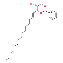 ChemSpider 2D Image | (4R,5R)-4-[(1E)-1-Pentadecen-1-yl]-2-phenyl-1,3-dioxan-5-ol | C25H40O3