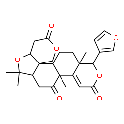 ChemSpider 2D Image | 1-(3-Furyl)-4b,7,7,14a-tetramethyl-6a,7,12b,13,14,14a-hexahydro-1H,8aH-pyrano[4',3':3,3a][2]benzofuro[5,4-f]isochromene-3,5,10(4bH,6H,9H)-trione | C26H30O7