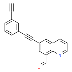 ChemSpider 2D Image | 6-[(3-Ethynylphenyl)ethynyl]-8-quinolinecarbaldehyde | C20H11NO
