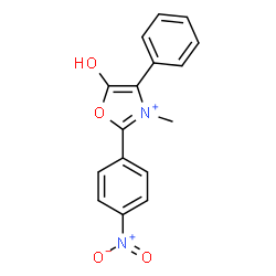 ChemSpider 2D Image | 5-Hydroxy-3-methyl-2-(4-nitrophenyl)-4-phenyl-1,3-oxazol-3-ium | C16H13N2O4