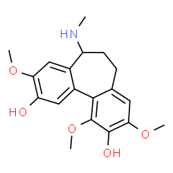 ChemSpider 2D Image | 1,3,9-Trimethoxy-7-(methylamino)-6,7-dihydro-5H-dibenzo[a,c][7]annulene-2,10-diol | C19H23NO5