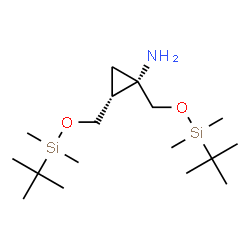 ChemSpider 2D Image | (1S,2R)-1,2-Bis({[dimethyl(2-methyl-2-propanyl)silyl]oxy}methyl)cyclopropanamine | C17H39NO2Si2