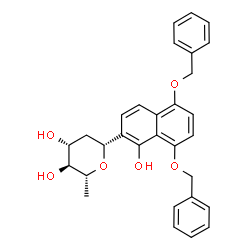 ChemSpider 2D Image | (1R)-1,5-Anhydro-1-[5,8-bis(benzyloxy)-1-hydroxy-2-naphthyl]-2,6-dideoxy-D-arabino-hexitol | C30H30O6