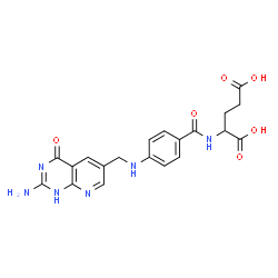 ChemSpider 2D Image | N-(4-{[(2-Amino-4-oxo-1,4-dihydropyrido[2,3-d]pyrimidin-6-yl)methyl]amino}benzoyl)glutamic acid | C20H20N6O6