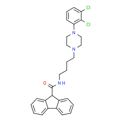 ChemSpider 2D Image | N-{4-[4-(2,3-Dichlorophenyl)-1-piperazinyl]butyl}-9H-fluorene-9-carboxamide | C28H29Cl2N3O