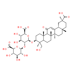 ChemSpider 2D Image | (3beta,5xi,9xi)-24,30-Dihydroxy-11,30-dioxoolean-12-en-3-yl 2-O-beta-D-glucopyranuronosyl-beta-D-glucopyranosiduronic acid | C42H62O17