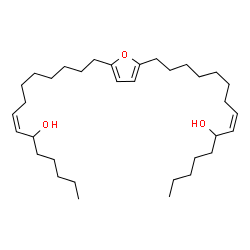 ChemSpider 2D Image | (7Z,7'Z)-15,15'-(2,5-Furandiyl)bis(7-pentadecen-6-ol) | C34H60O3