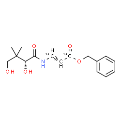 ChemSpider 2D Image | Benzyl (2E)-3-{[(2R)-2,4-dihydroxy-3,3-dimethylbutanoyl]amino}(~13~C_3_)-2-propenoate | C1313C3H21NO5