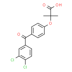 ChemSpider 2D Image | 2-[4-(3,4-Dichlorobenzoyl)phenoxy]-2-methylpropanoic acid | C17H14Cl2O4